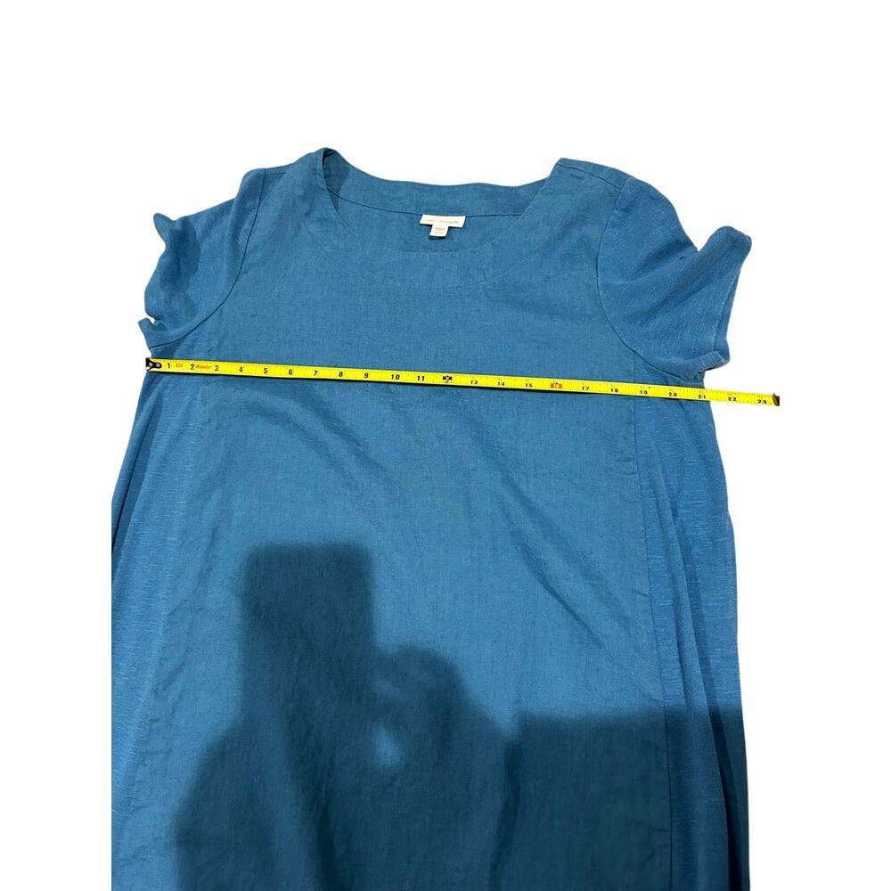J. Jill pureJill 100% Linen A-Line Dress Ocean Blue Size Petite L Beach Travel - Picture 6 of 7